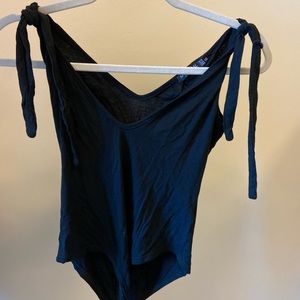 Nasty Gal Black Bodysuit with ties